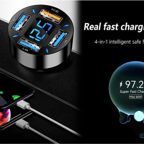 66W 4 PORTS SMART CAR CHARGER SMART CHARGER 3USB,QC3.0